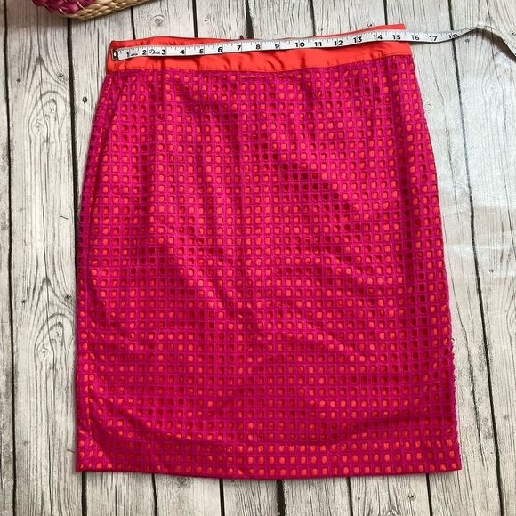 Talbots Neon Pink & Orange Pencil Skirt - Picture 5 of 11